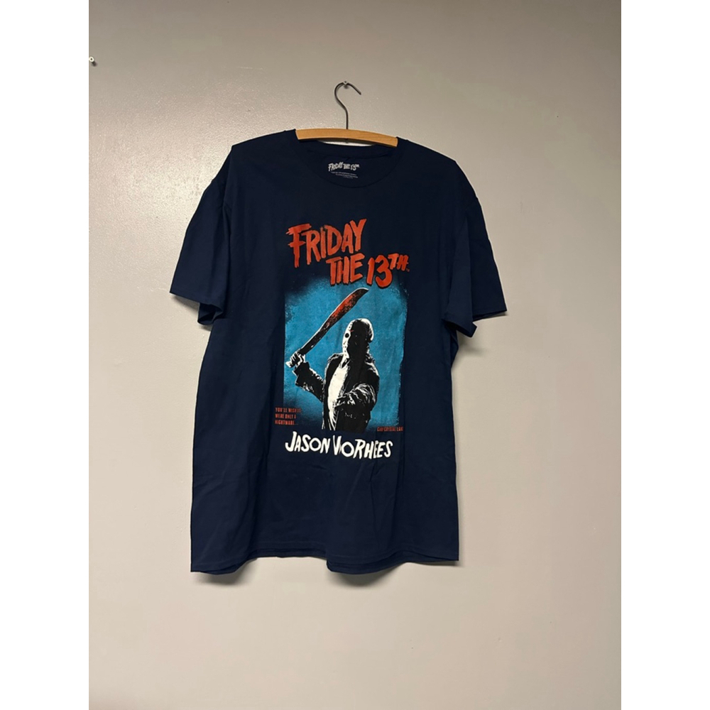 Men's Friday the 13th Navy Jason Voorhees Short Sleeve Tee XL NEW